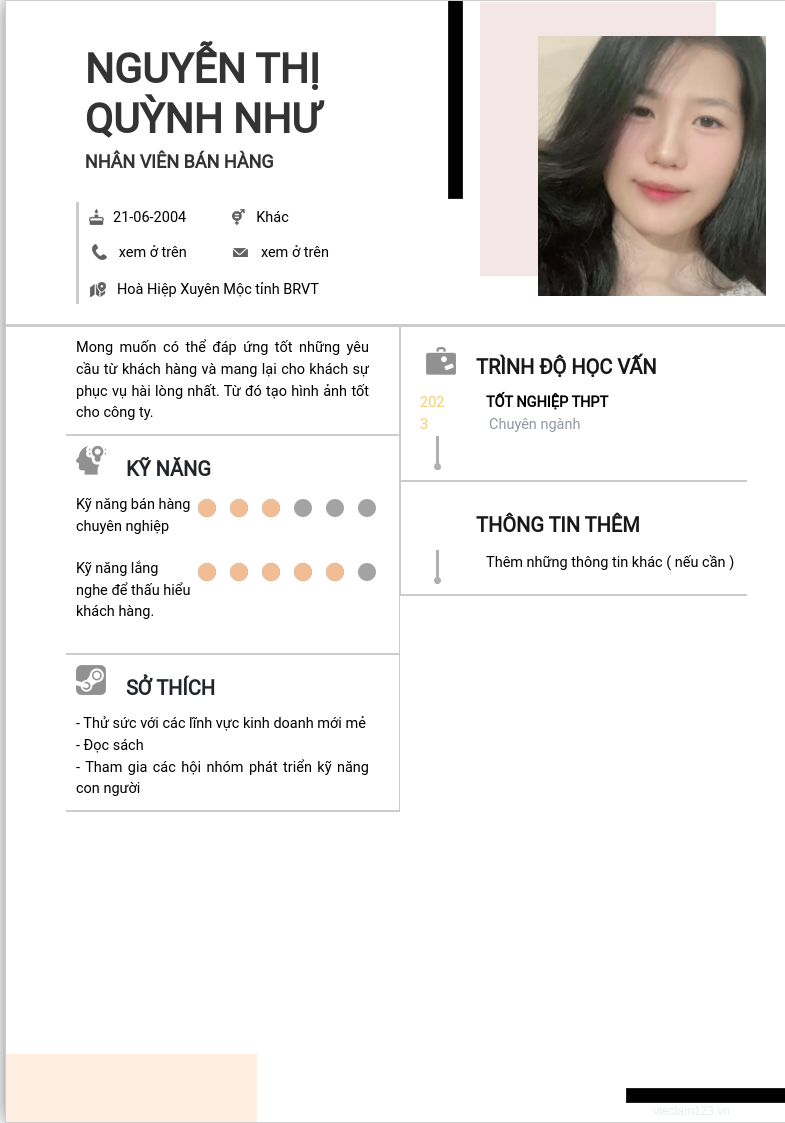 ảnh cv