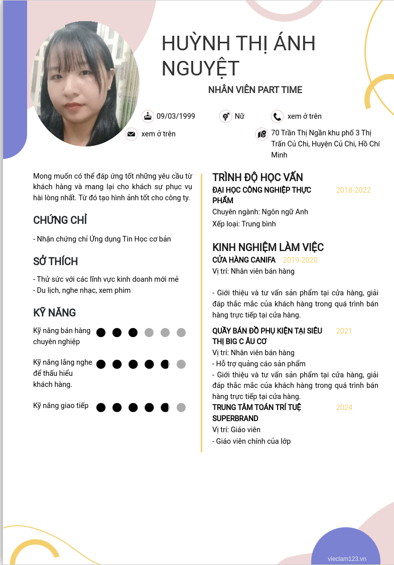 ảnh cv