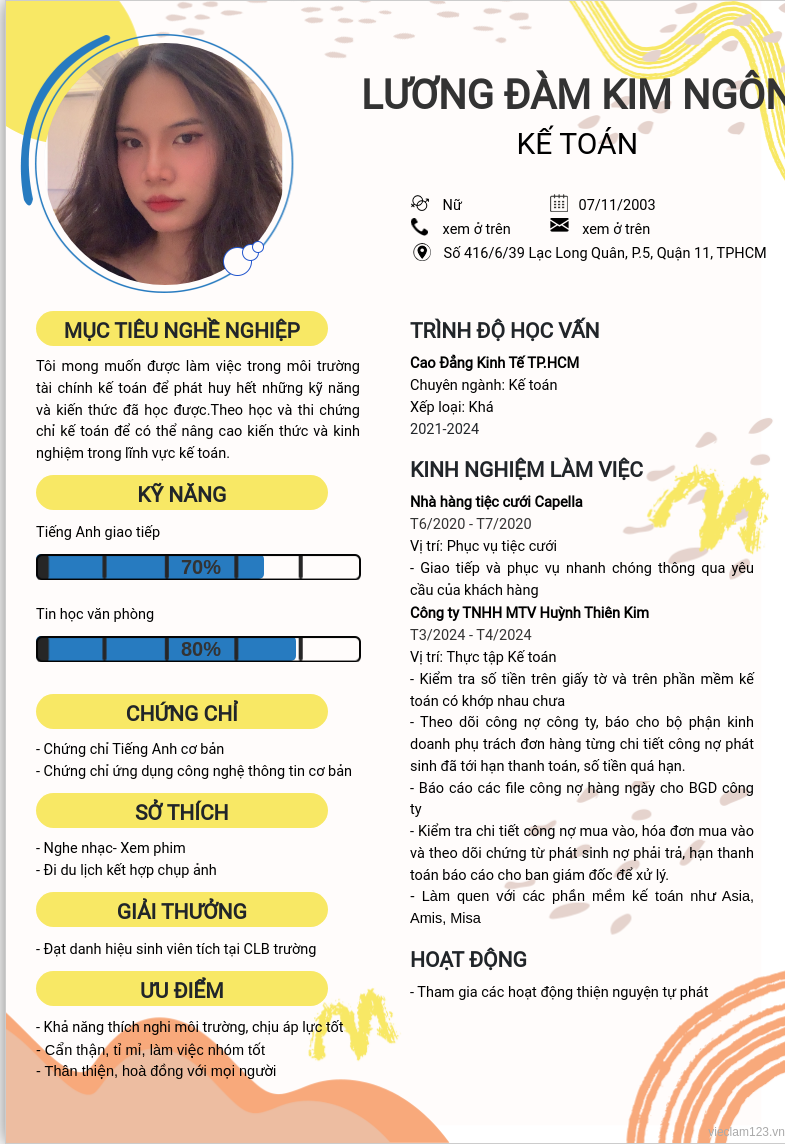 ảnh cv