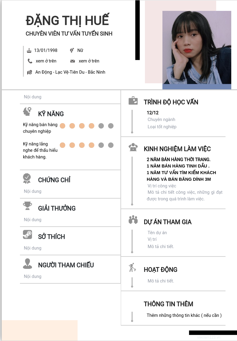 ảnh cv