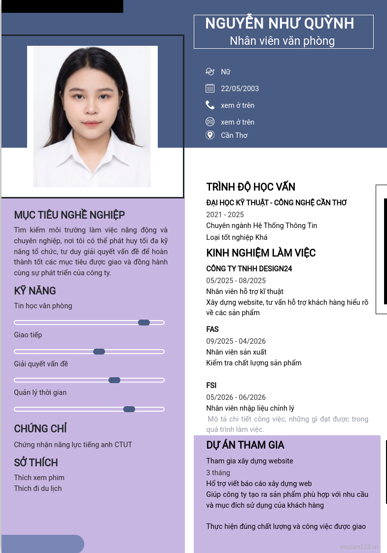 ảnh cv