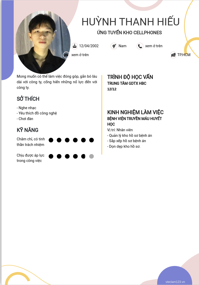 ảnh cv