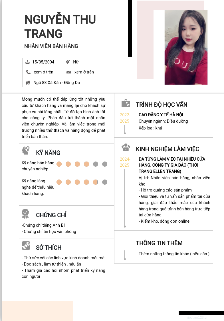 ảnh cv