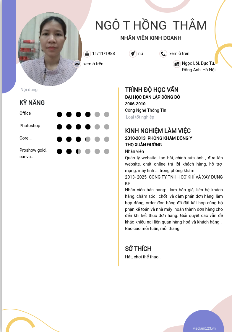 ảnh cv