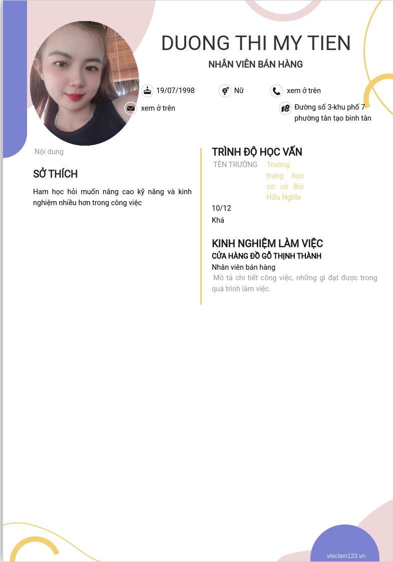 ảnh cv