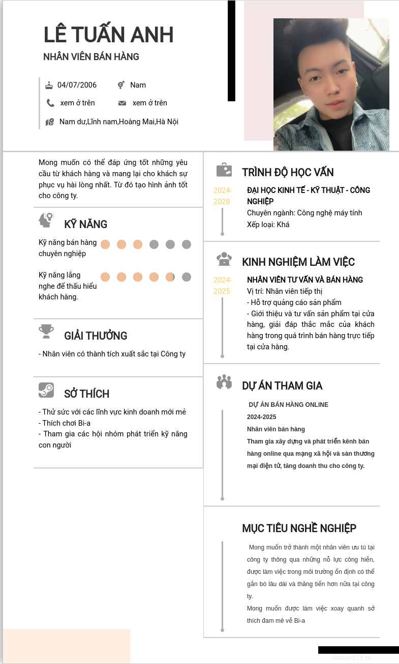 ảnh cv