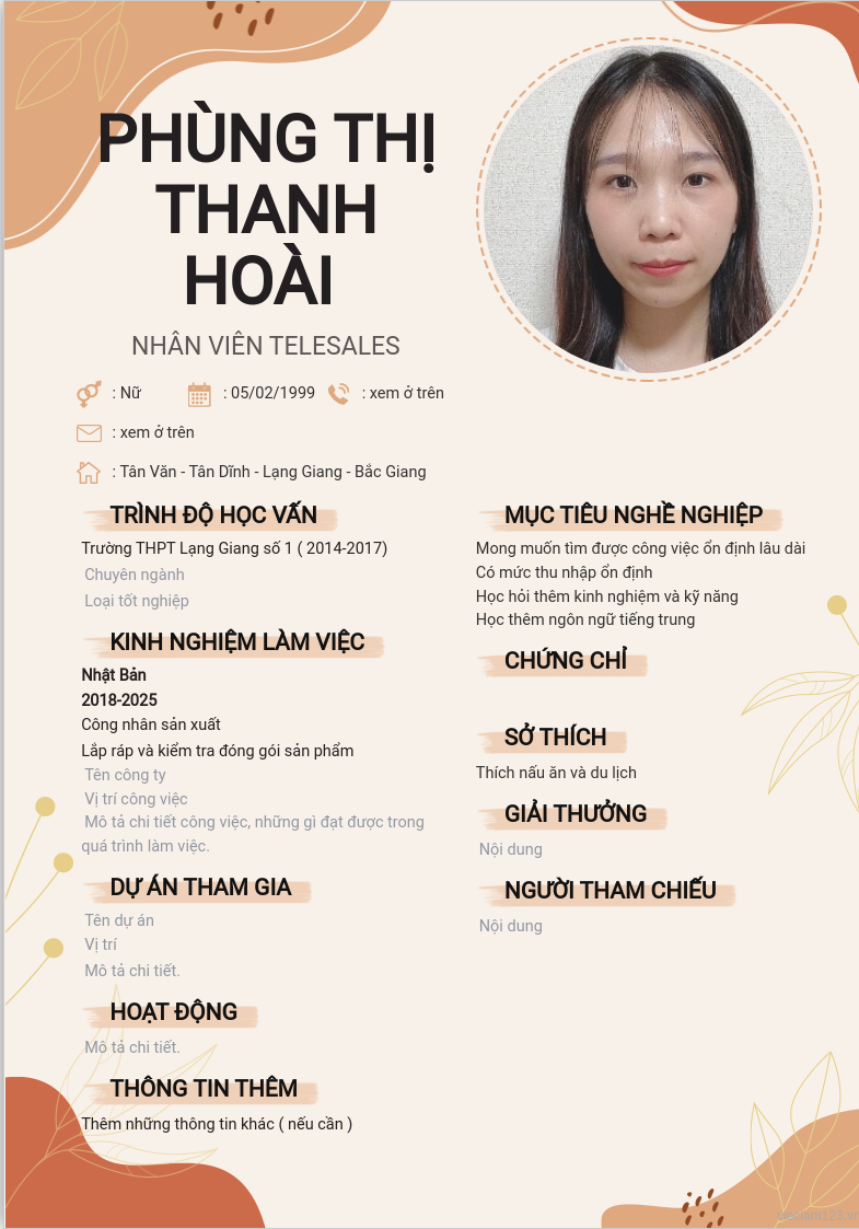 ảnh cv