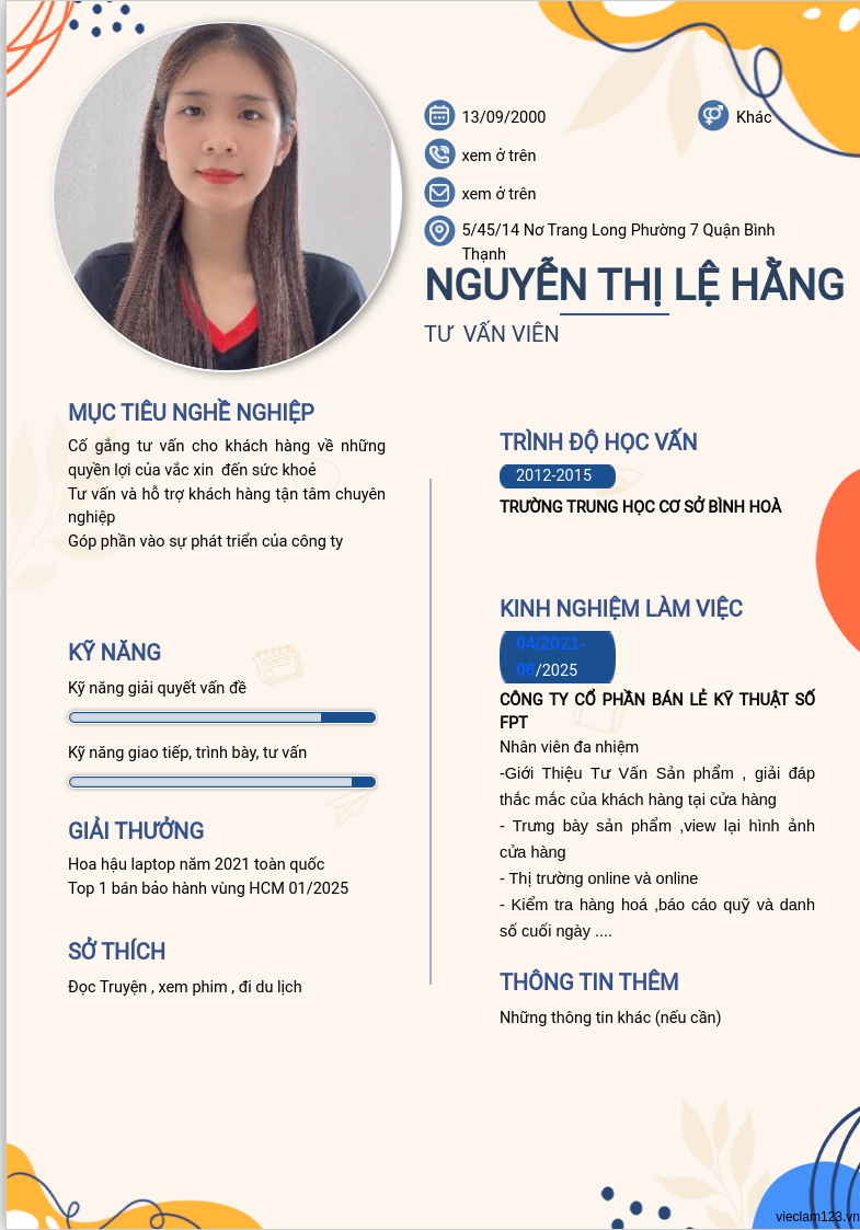 ảnh cv