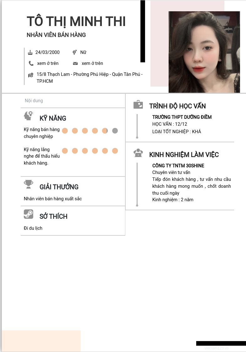 ảnh cv