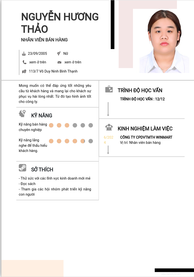 ảnh cv