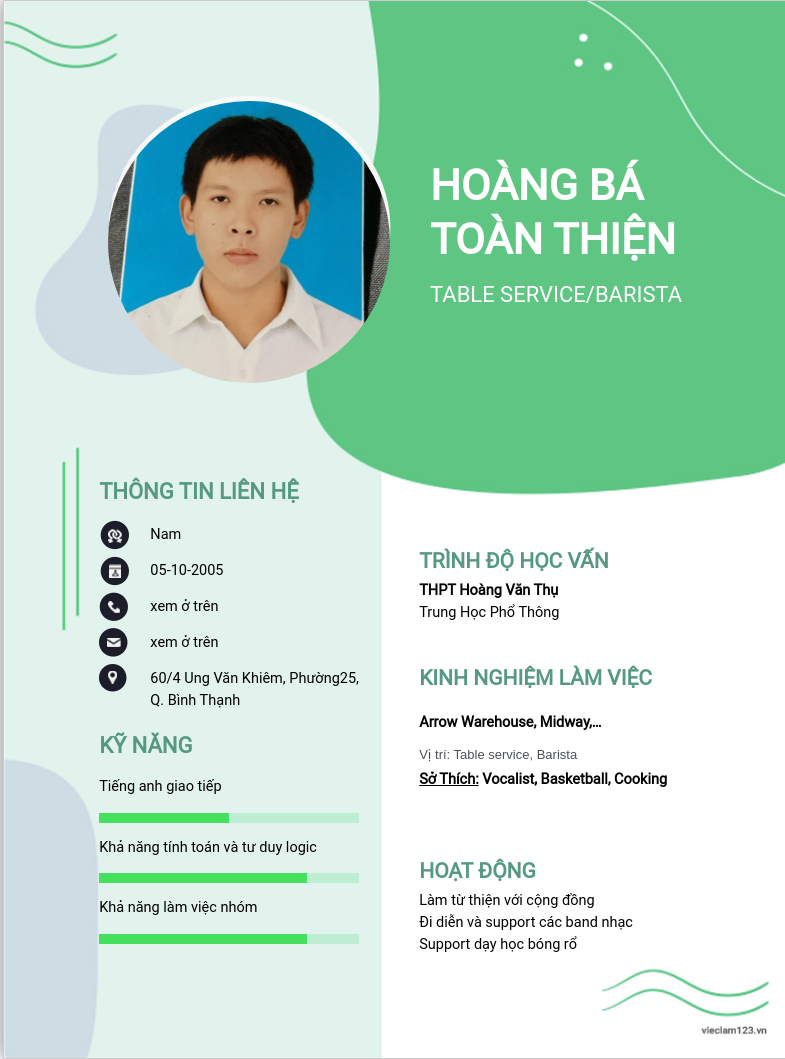 ảnh cv