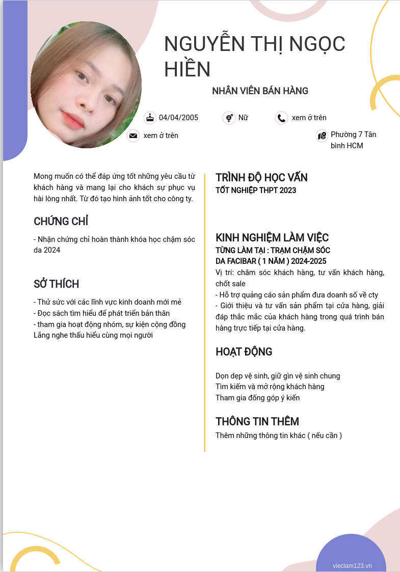 ảnh cv