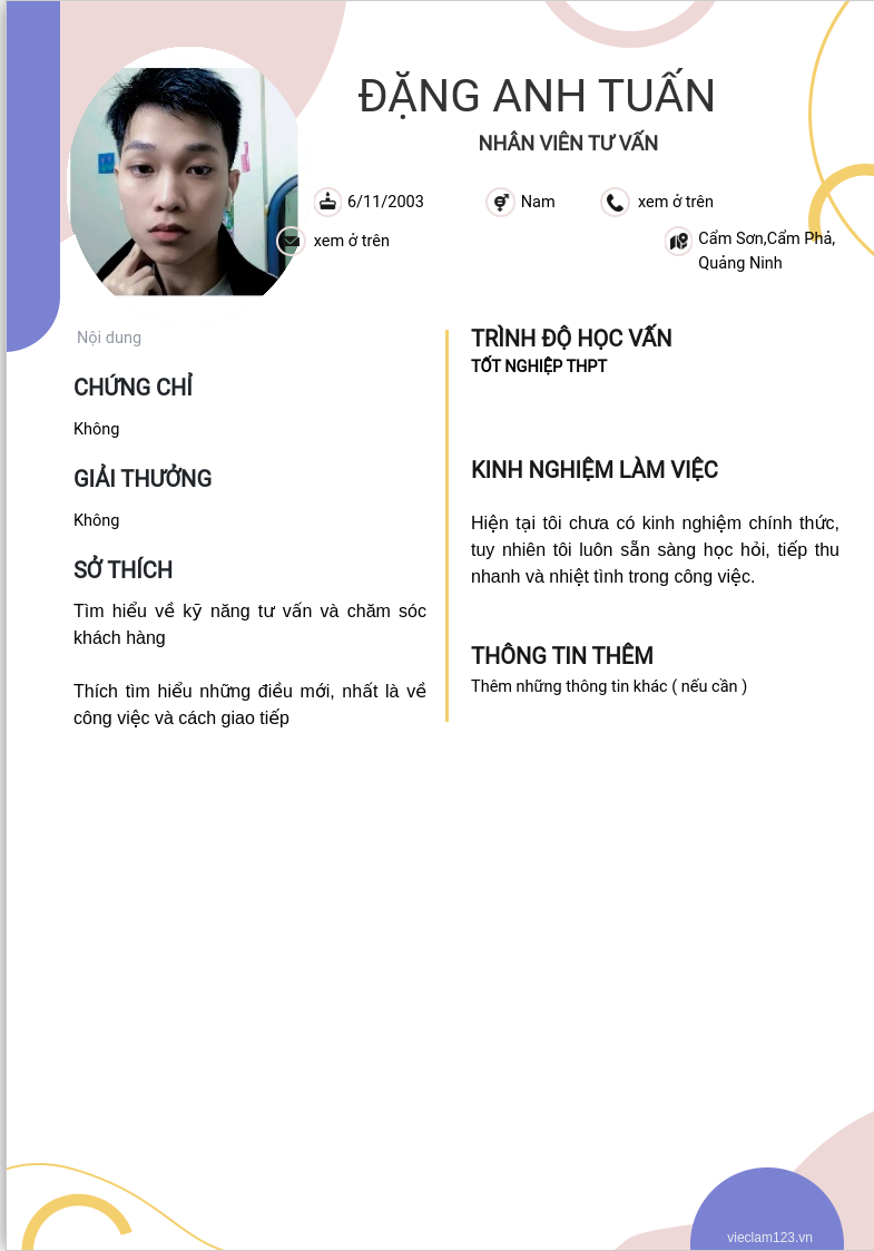 ảnh cv