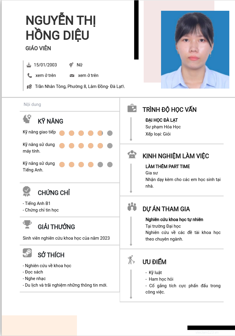 ảnh cv