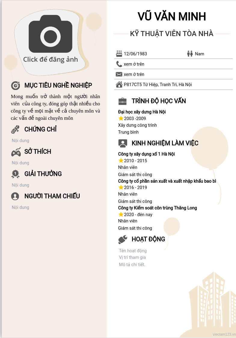 ảnh cv