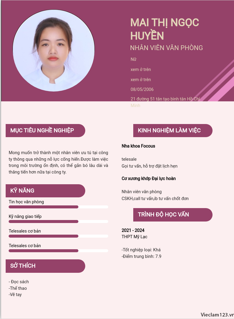 ảnh cv