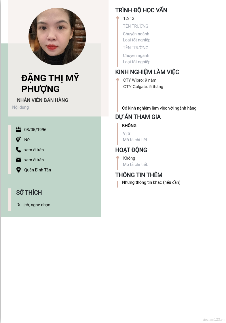 ảnh cv