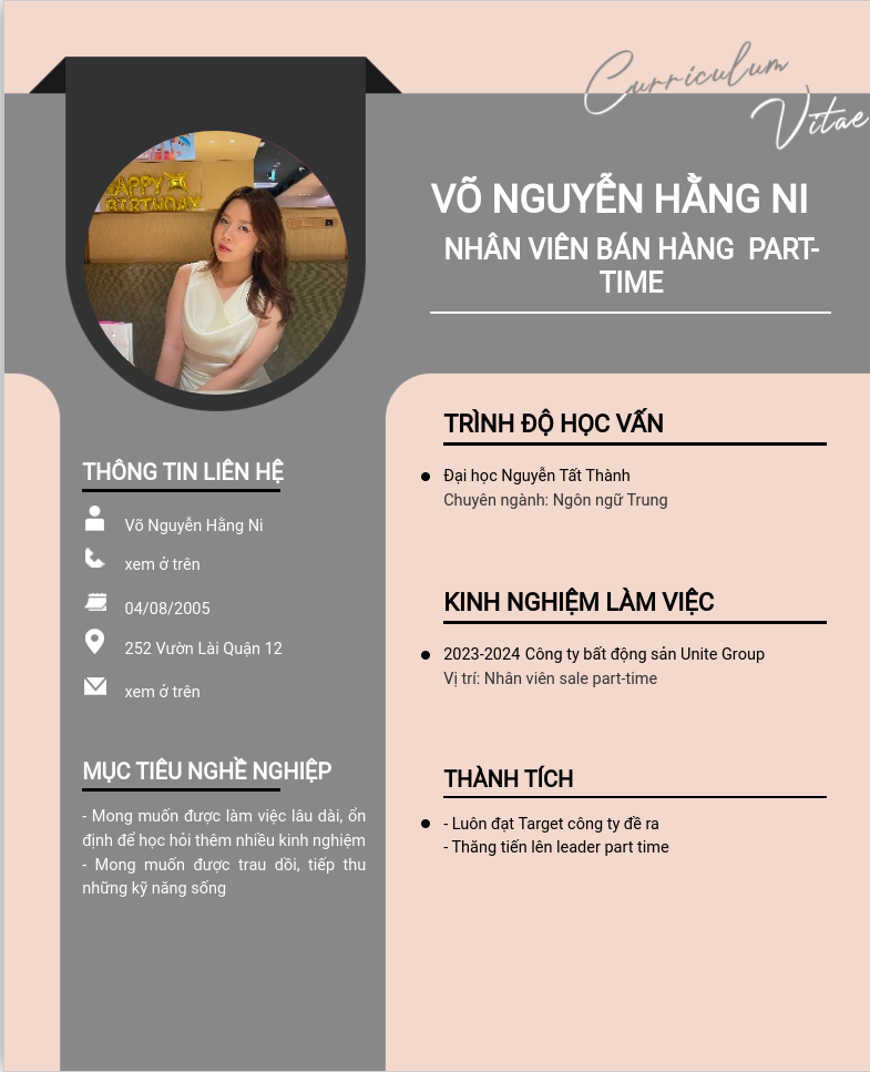 ảnh cv