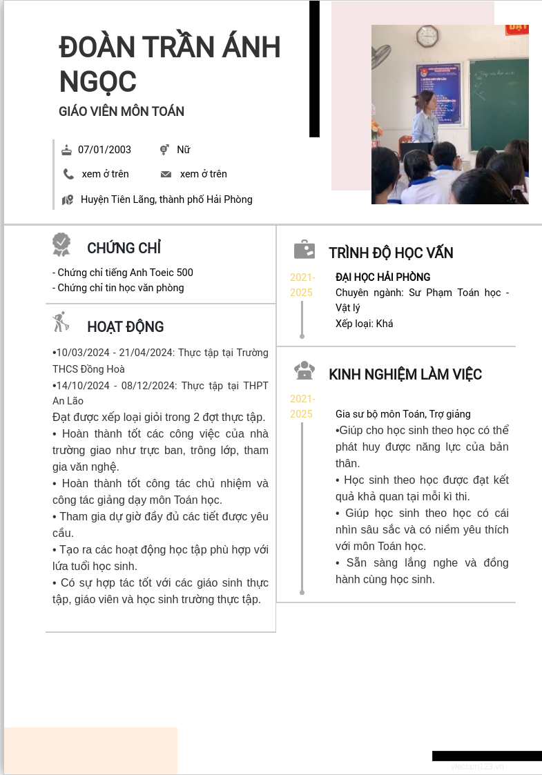 ảnh cv