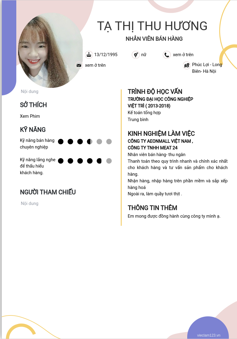 ảnh cv