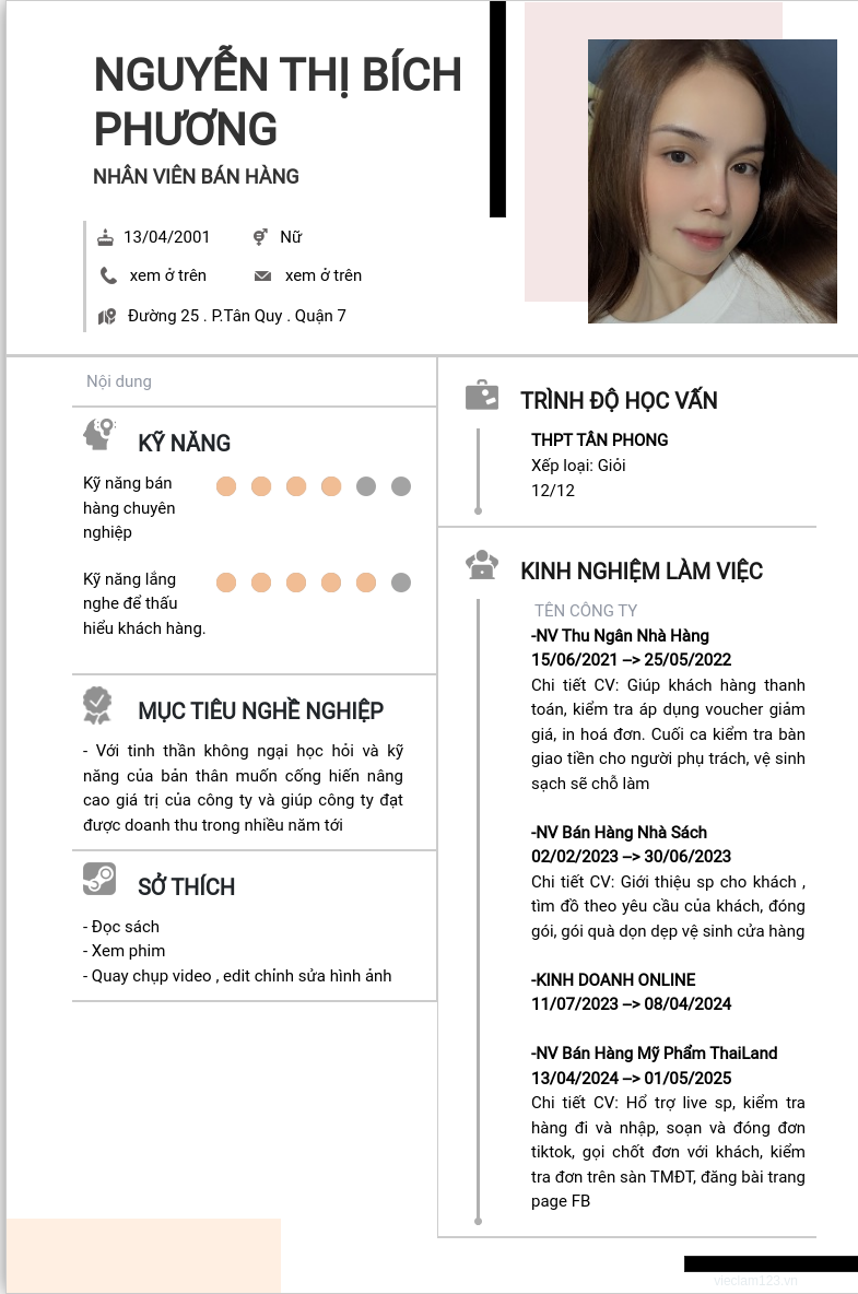 ảnh cv
