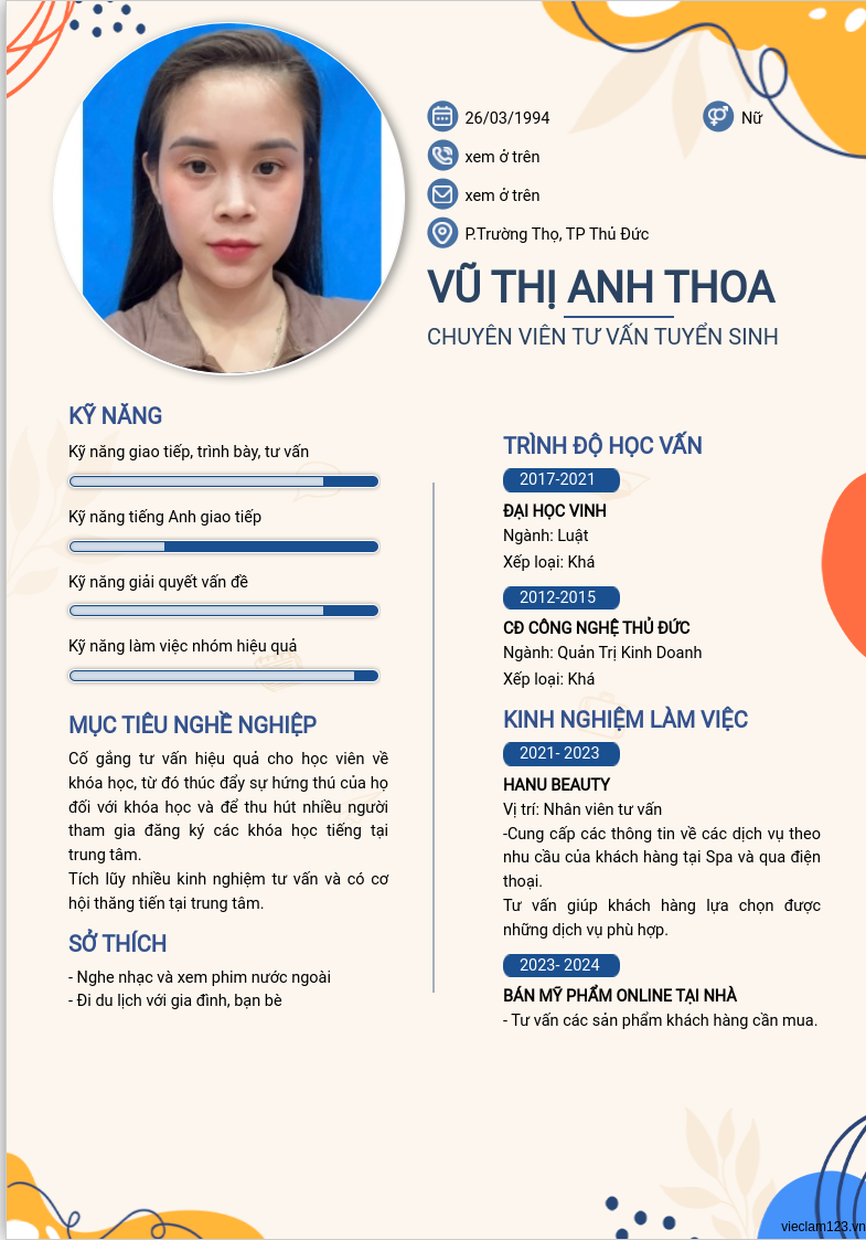 ảnh cv