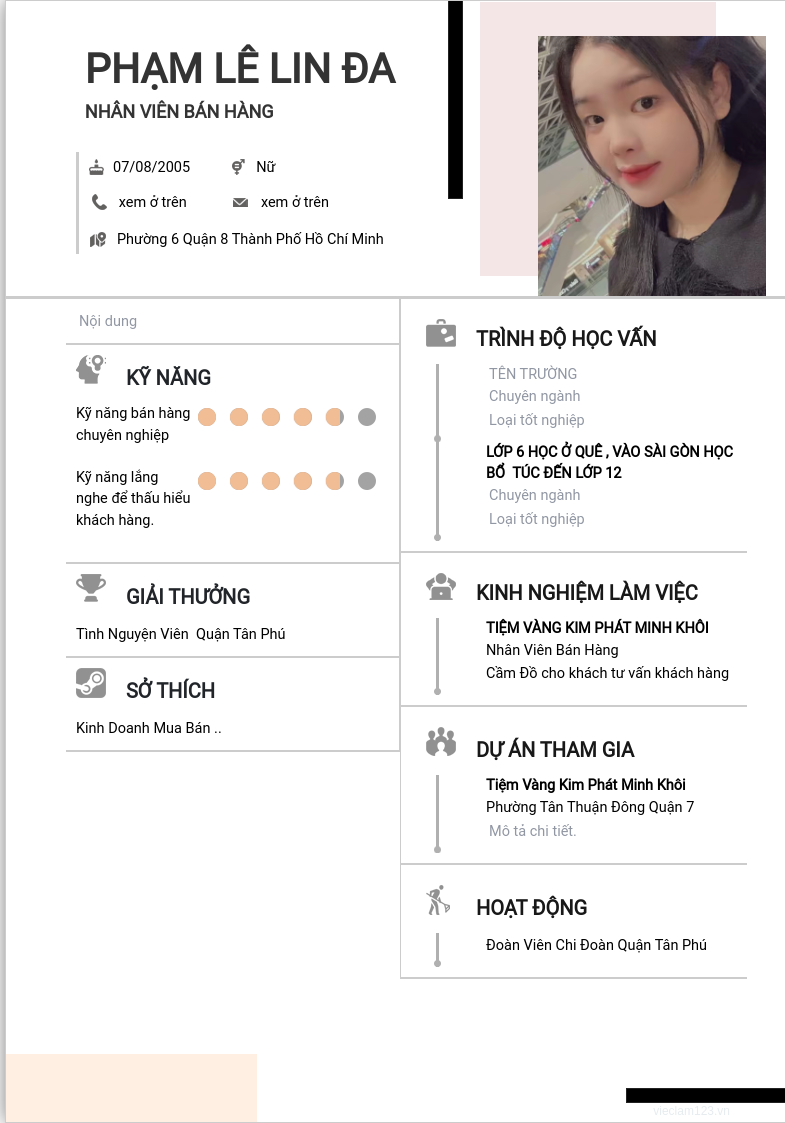 ảnh cv