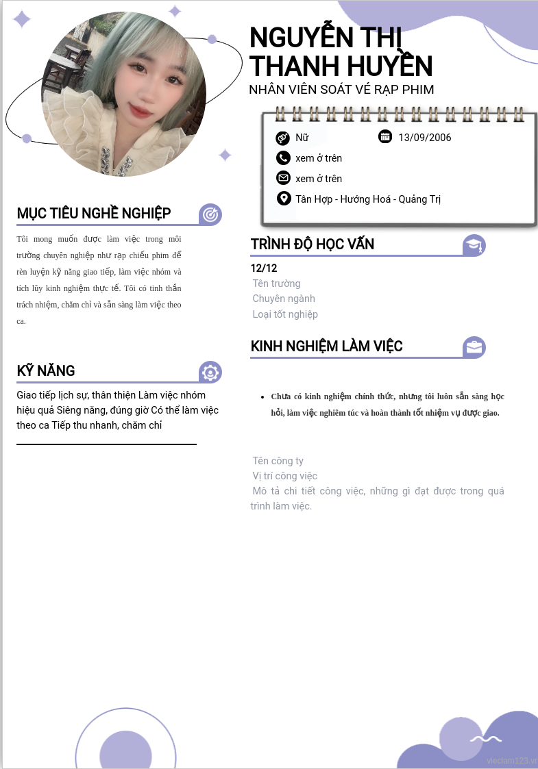 ảnh cv