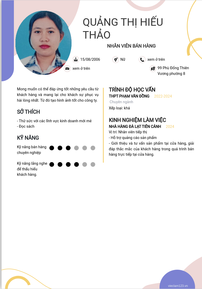 ảnh cv