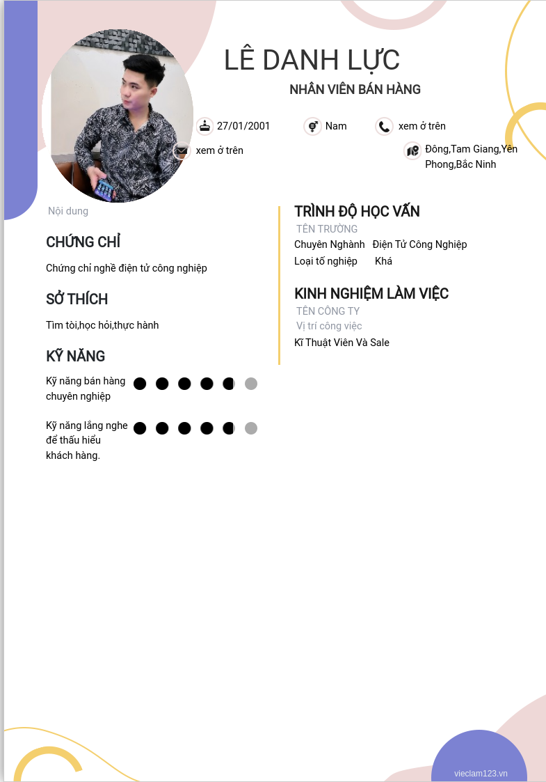 ảnh cv