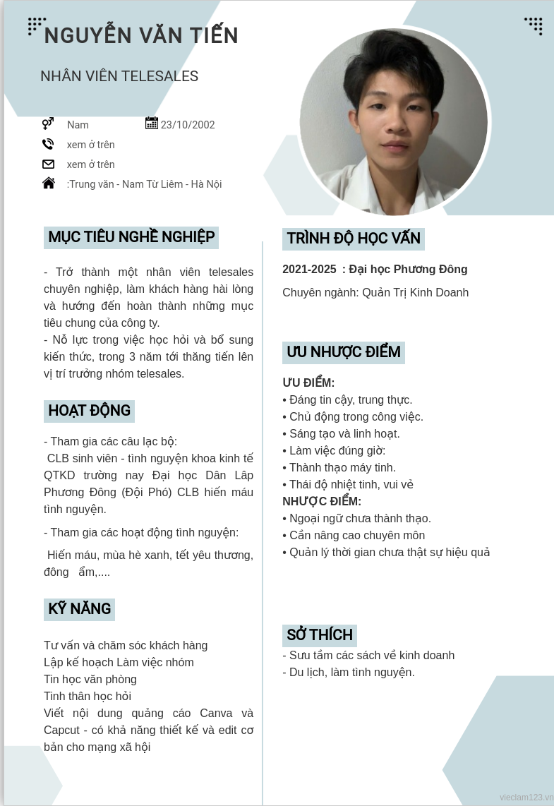 ảnh cv