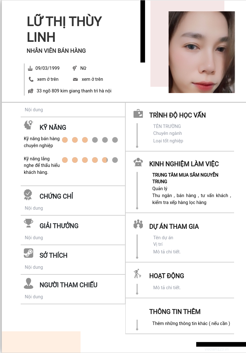 ảnh cv