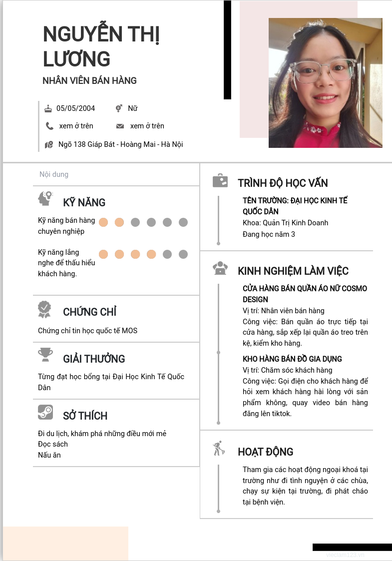 ảnh cv