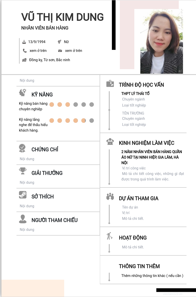 ảnh cv