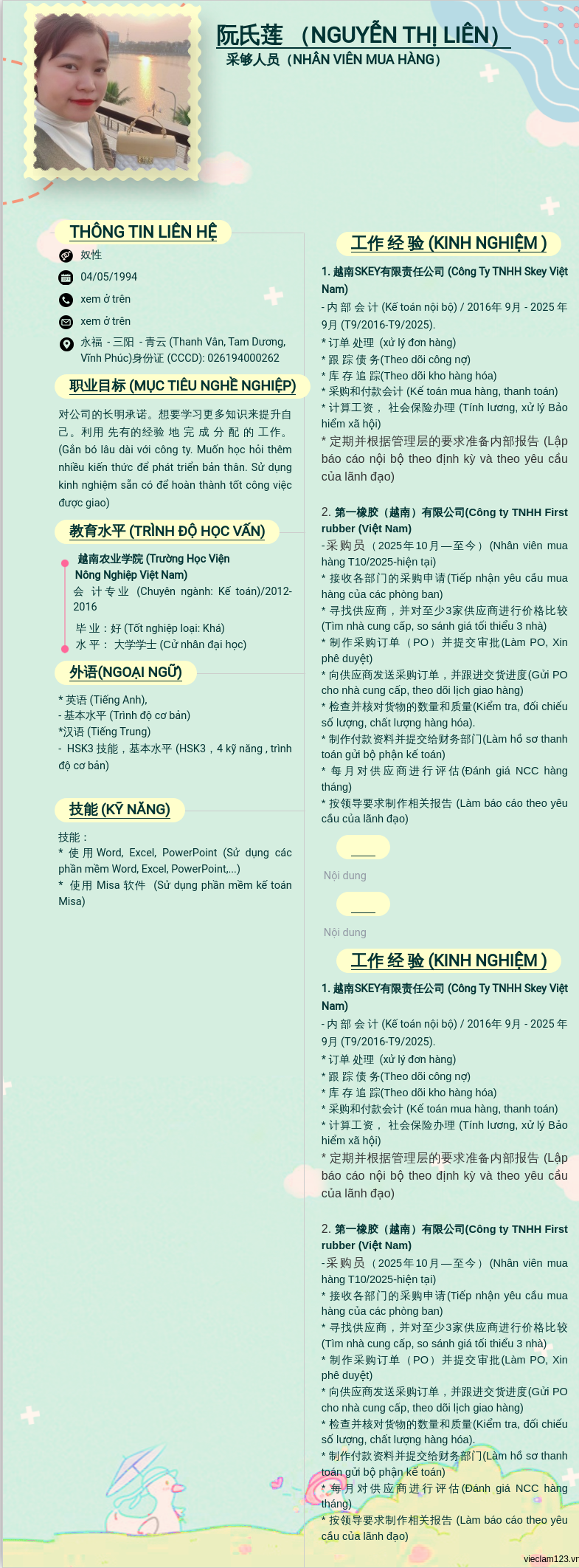 ảnh cv