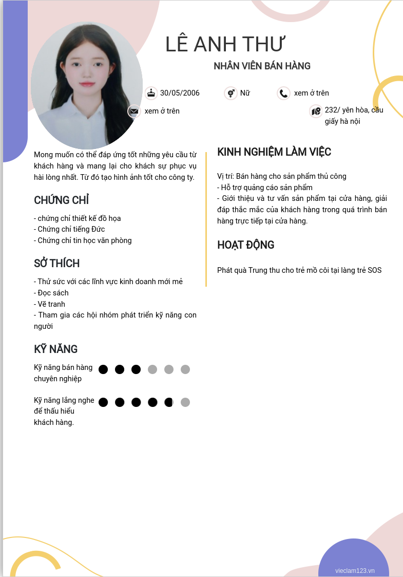 ảnh cv