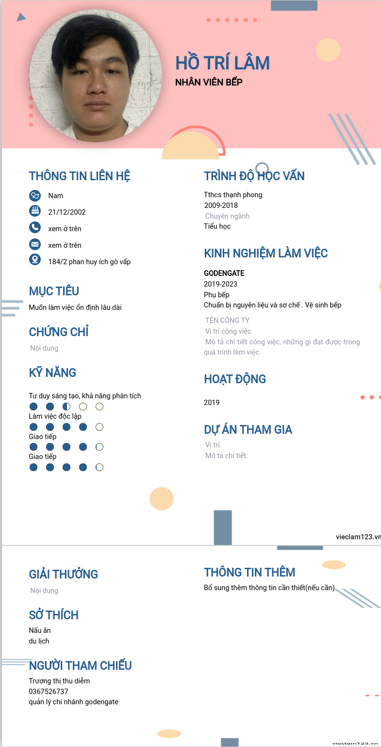 ảnh cv