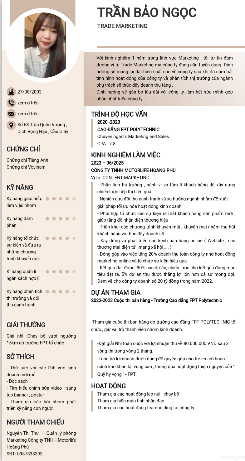 ảnh cv