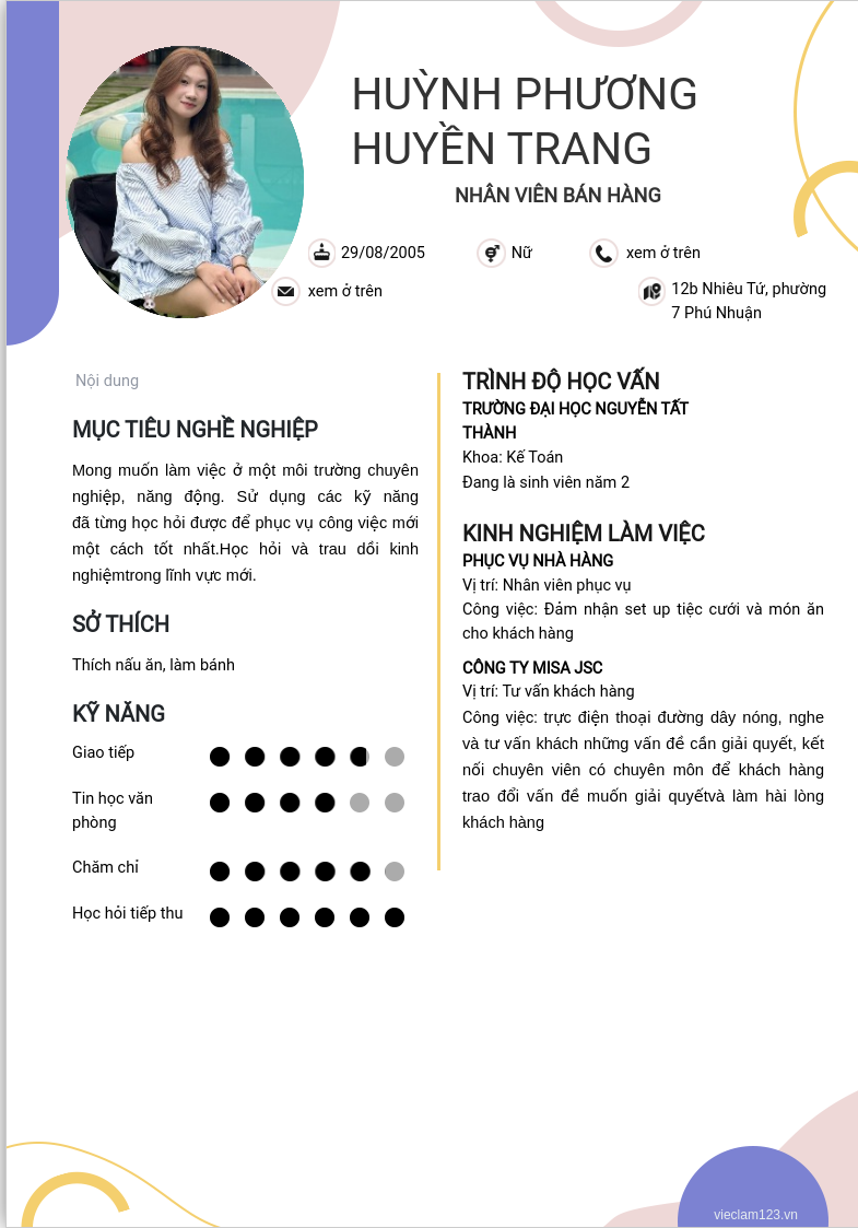 ảnh cv