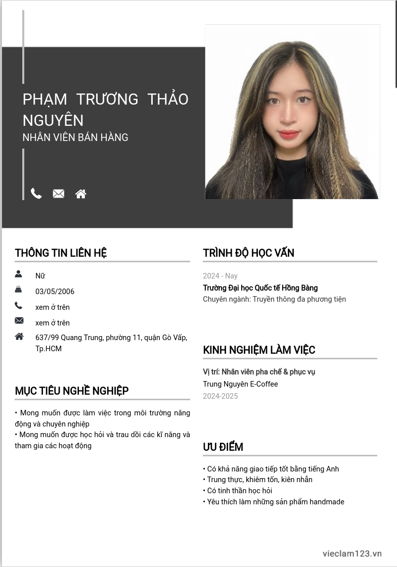 ảnh cv