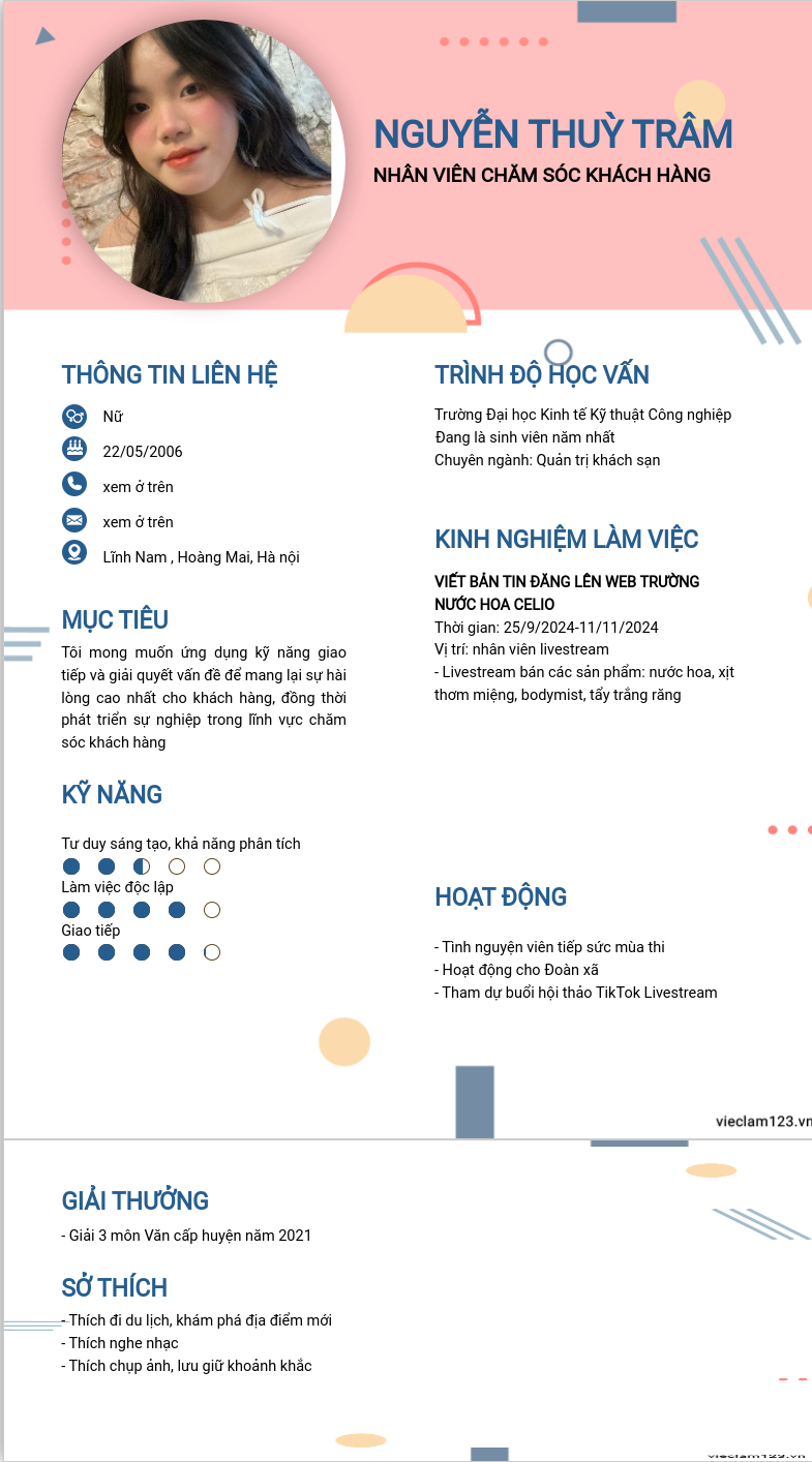 ảnh cv