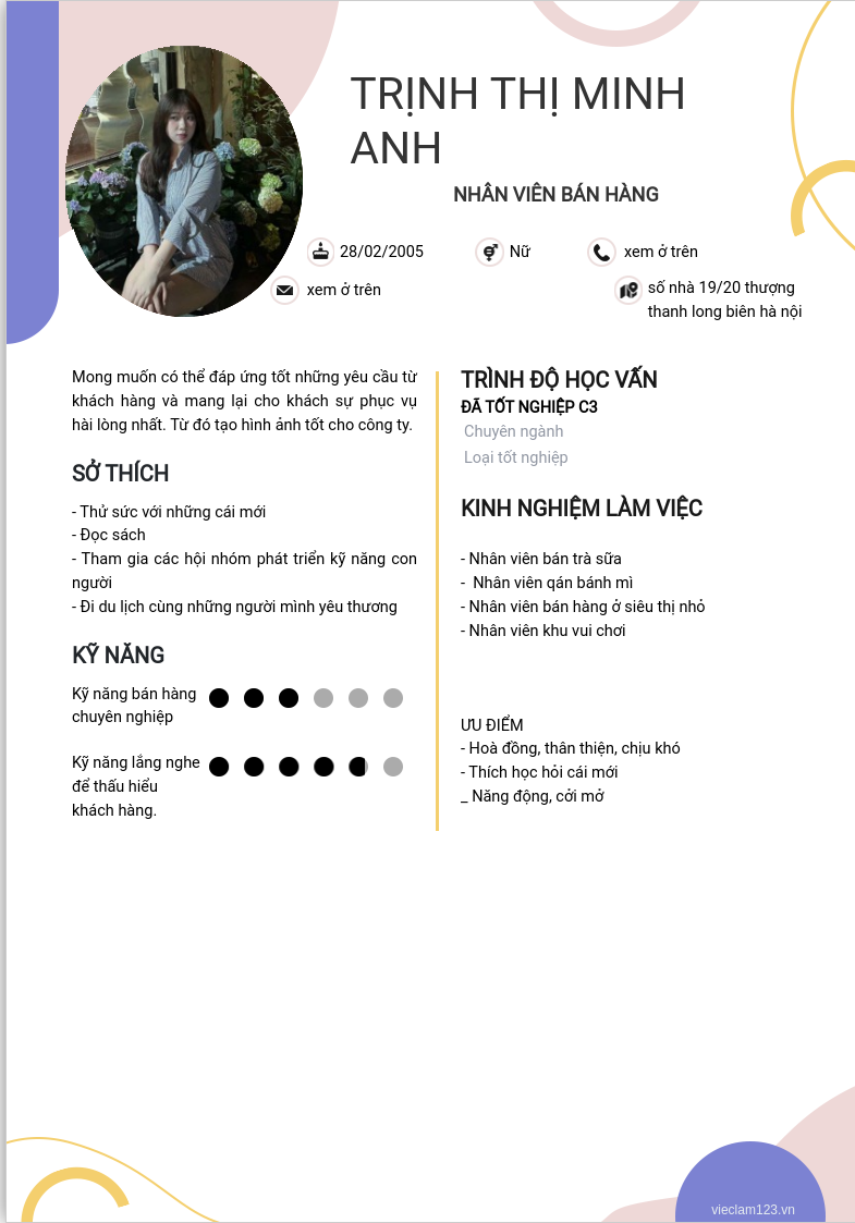 ảnh cv