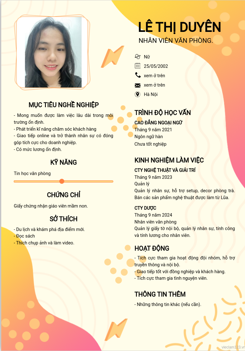ảnh cv