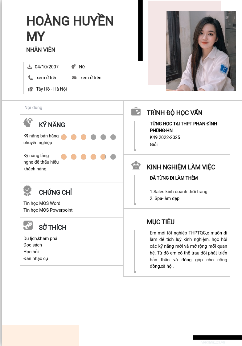 ảnh cv