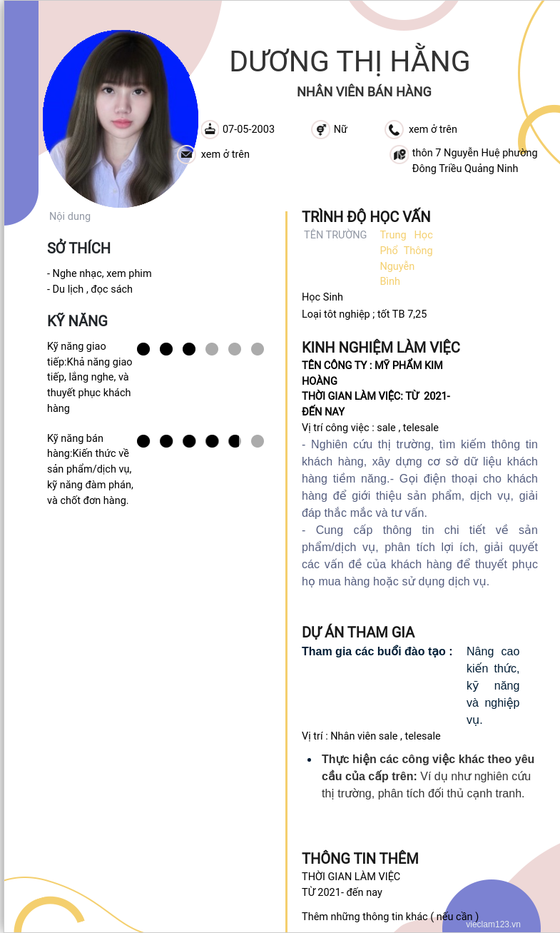 ảnh cv