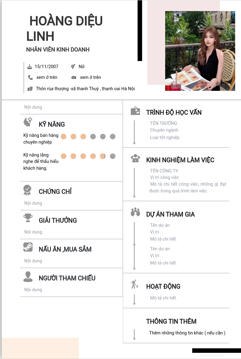 ảnh cv