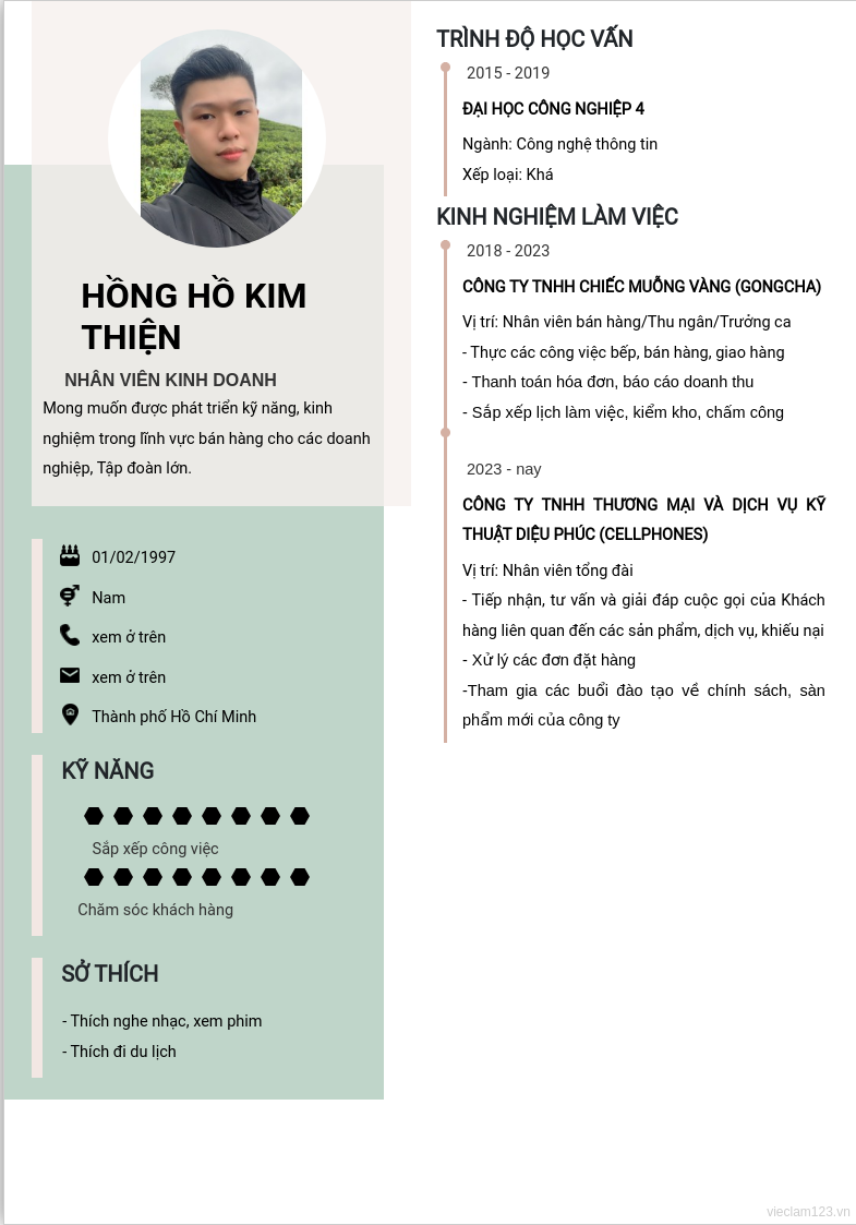 ảnh cv