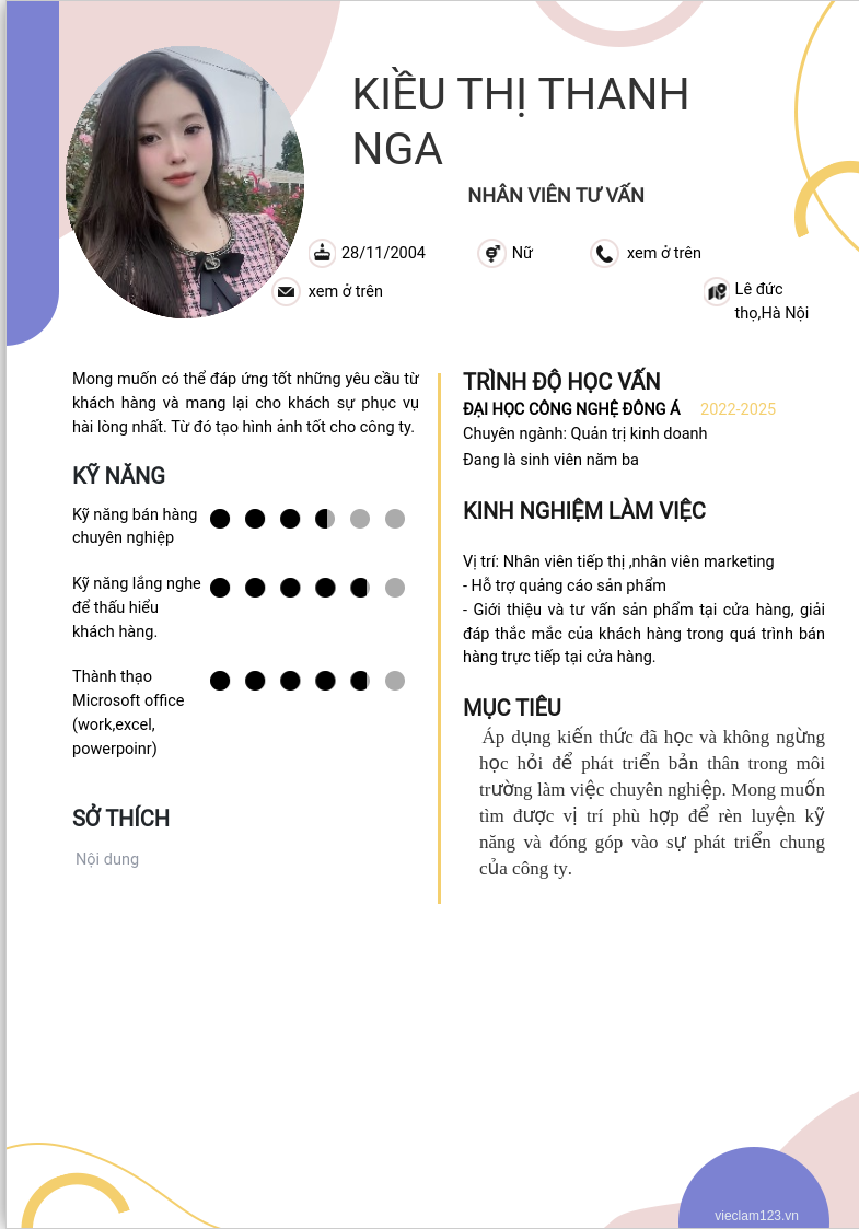 ảnh cv