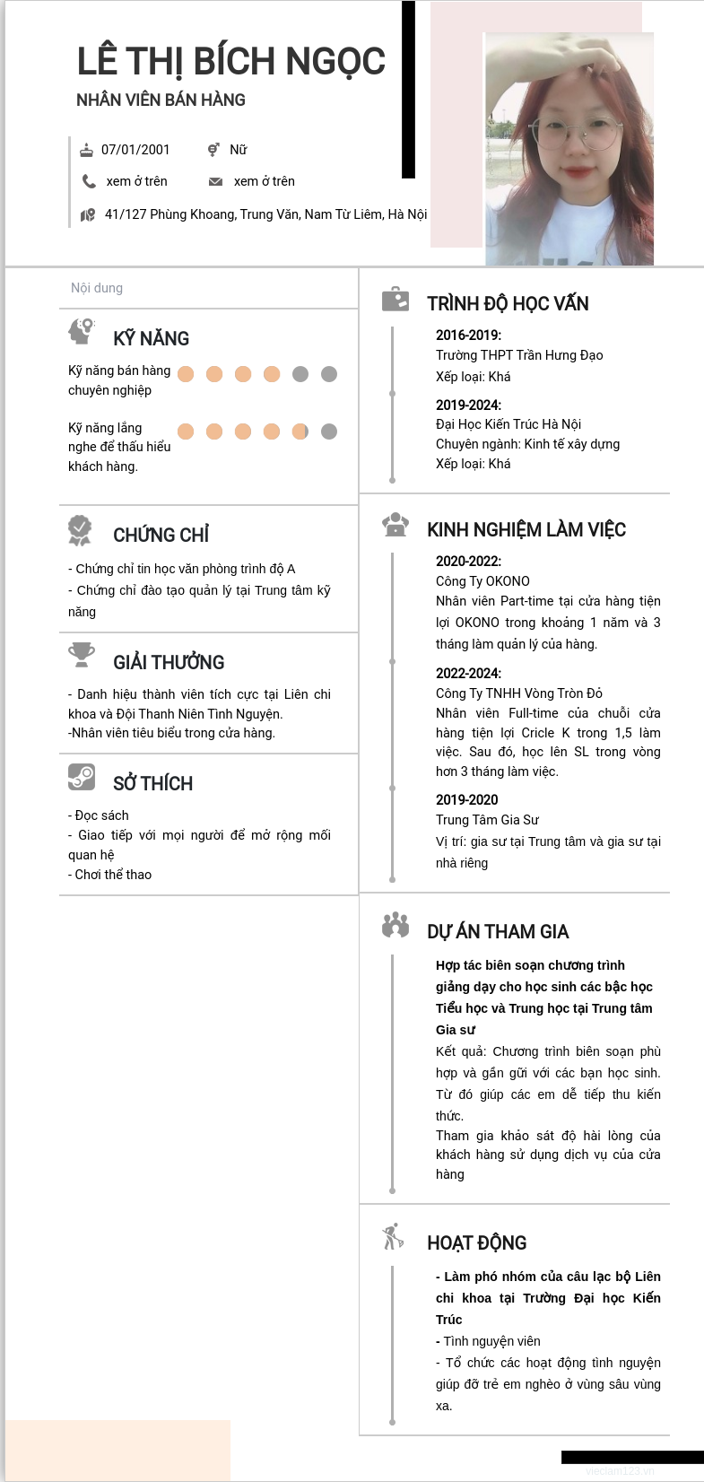 ảnh cv