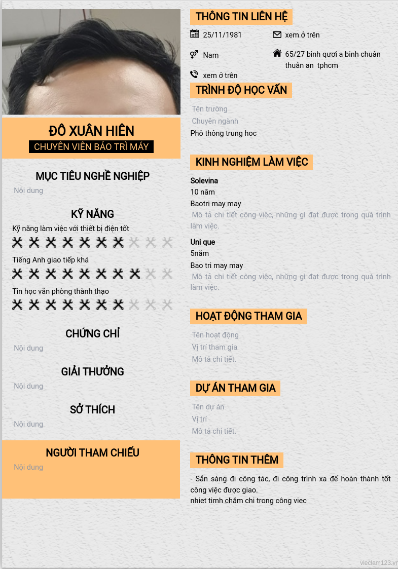 ảnh cv